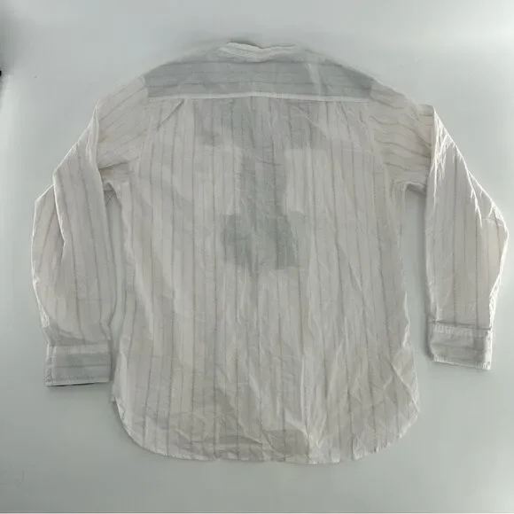 Third and Army Deadstock Collared White Striped Grey Shirt NWT Medium